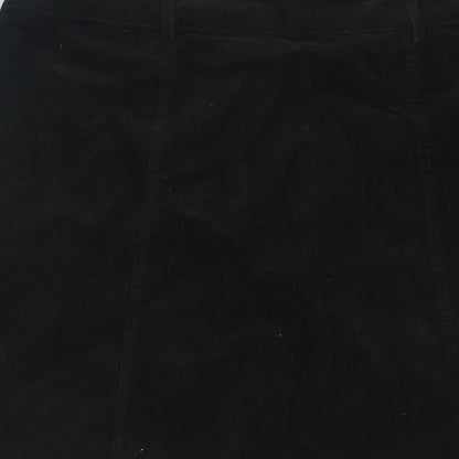 Oasis Womens Green  Cotton A-Line Skirt Size 10   Button