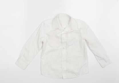 F&F Boys White  Polyester Basic Button-Up Size 5-6 Years Collared Button