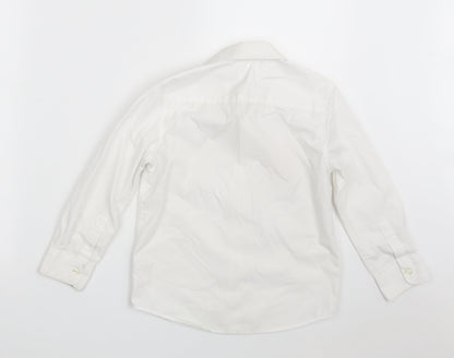 F&F Boys White  Polyester Basic Button-Up Size 5-6 Years Collared Button