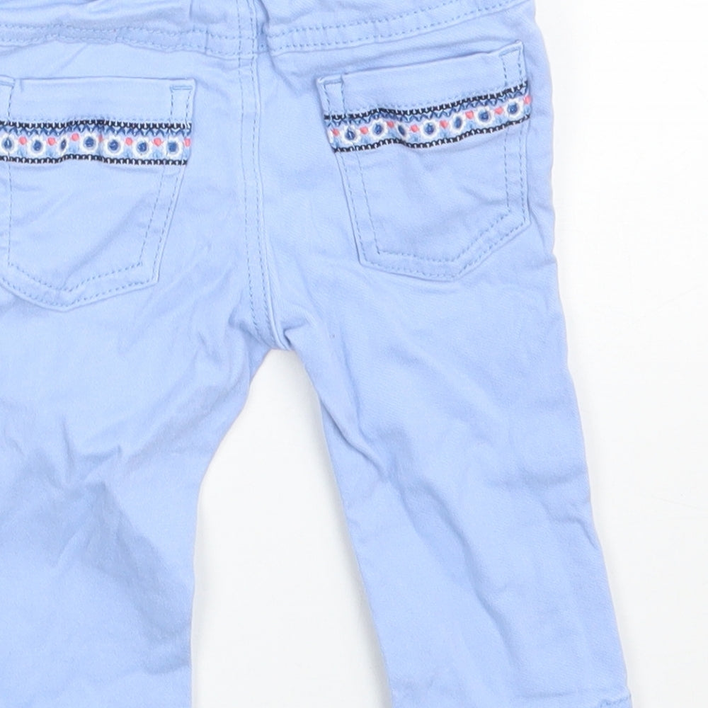 Marks and Spencer Baby Blue  Cotton Cropped Jeans Size 6-9 Months  Button
