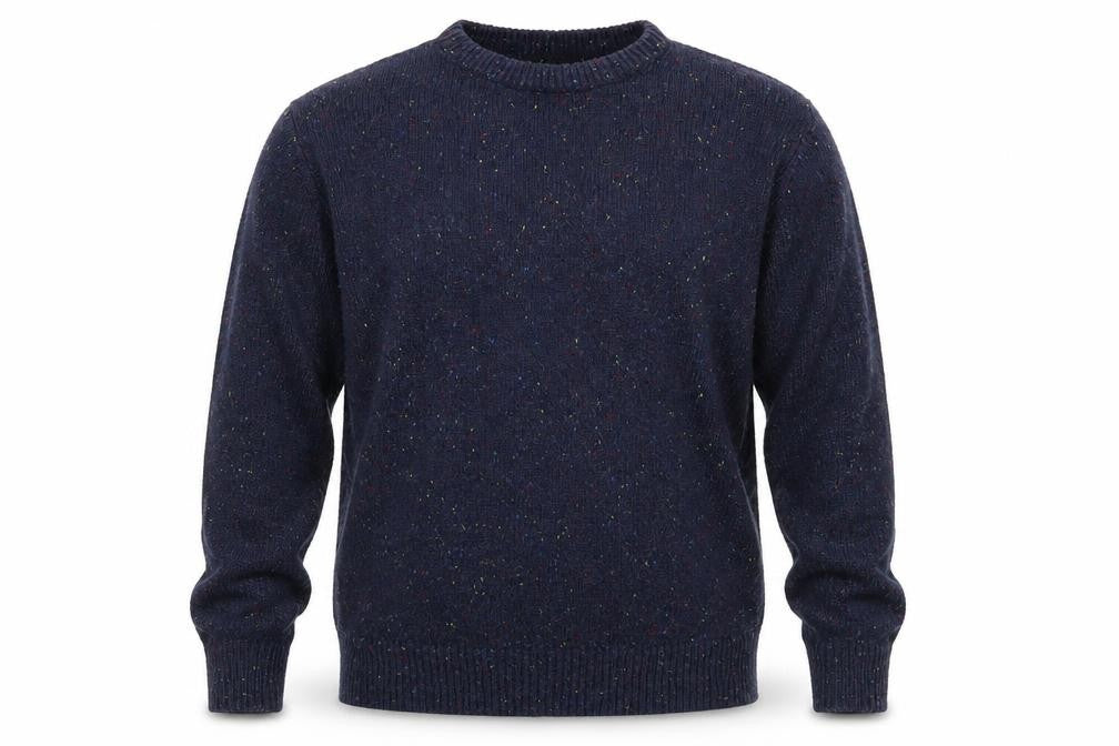 Cedarwood State Mens Blue Crew Neck Acrylic Pullover Jumper Size S