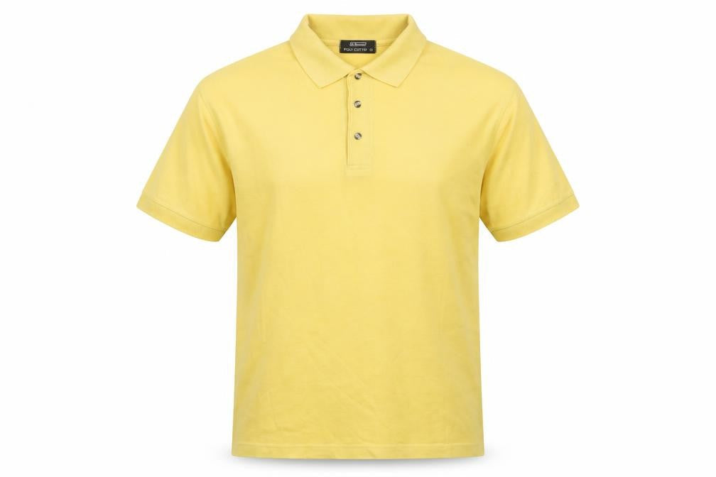 St Bernard Mens Yellow Polyester Polo Size M Collared Button