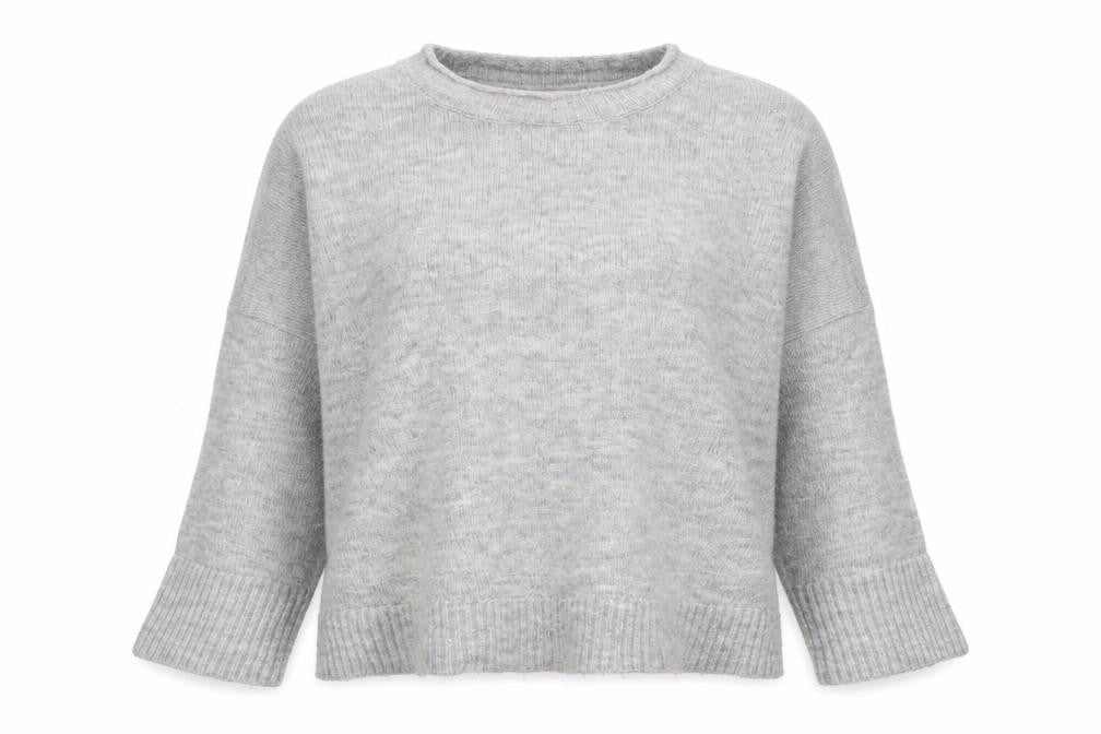 Pull&Bear Womens Grey Round Neck  Acrylic Pullover Jumper Size S   - Cropped