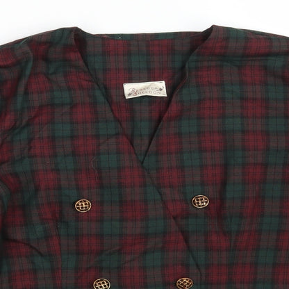 Preloved Rebecca Sheldon Womens Multicoloured Check  Jacket Blazer Size 10  Button - Detail