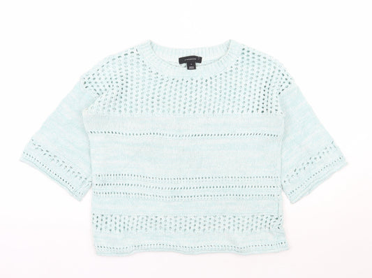 Atmosphere Womens Green Round Neck  Cotton Pullover Jumper Size S