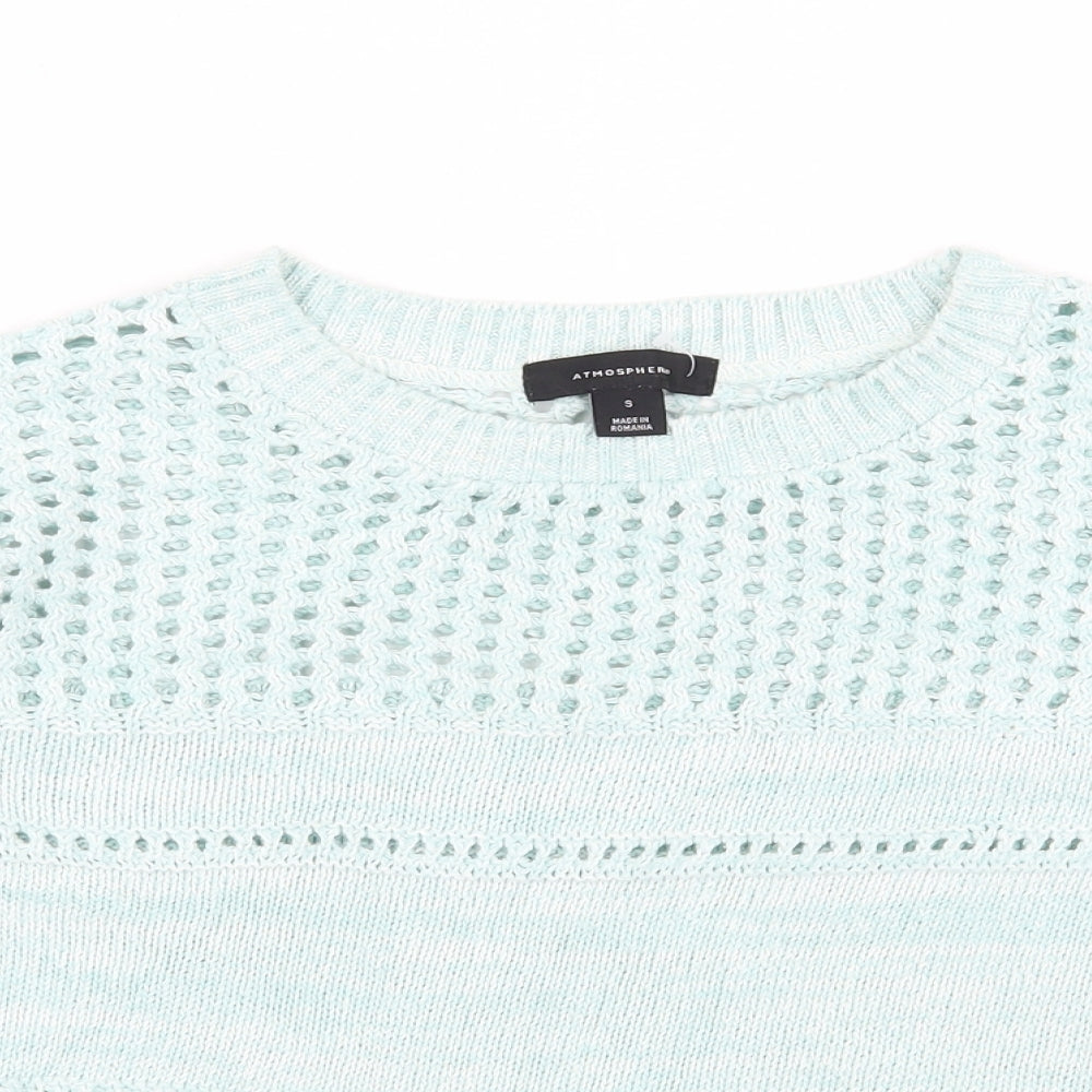Atmosphere Womens Green Round Neck  Cotton Pullover Jumper Size S