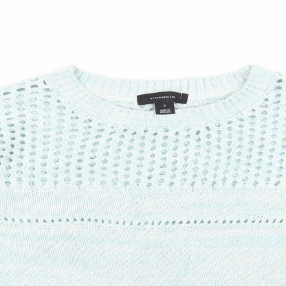 Atmosphere Womens Green Round Neck  Cotton Pullover Jumper Size S