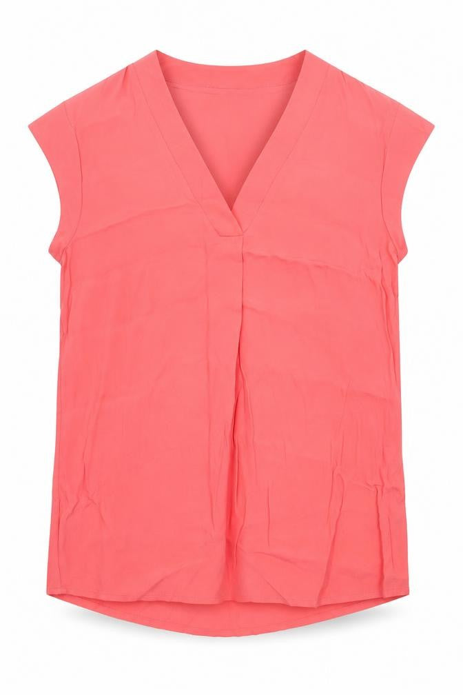 Monsoon Womens Pink  Viscose Basic Blouse Size 10 V-Neck