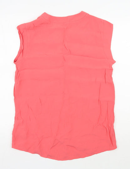 Monsoon Womens Pink  Viscose Basic Blouse Size 10 V-Neck