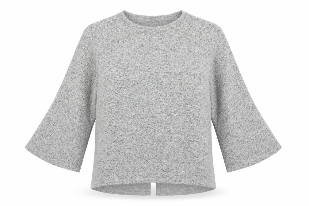 COIN 1804 Womens Grey Round Neck  Rayon Pullover Jumper Size S
