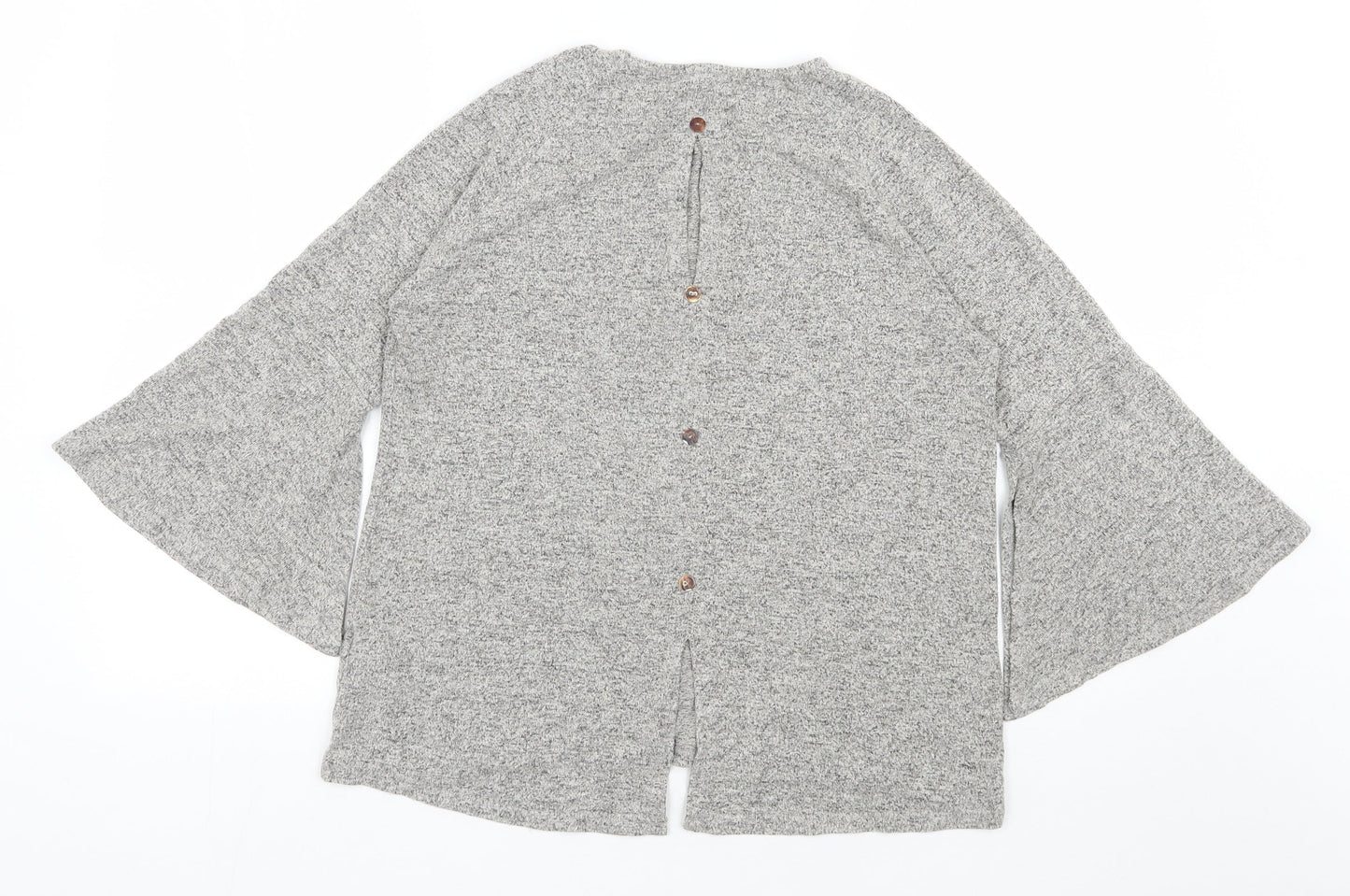 COIN 1804 Womens Grey Round Neck  Rayon Pullover Jumper Size S