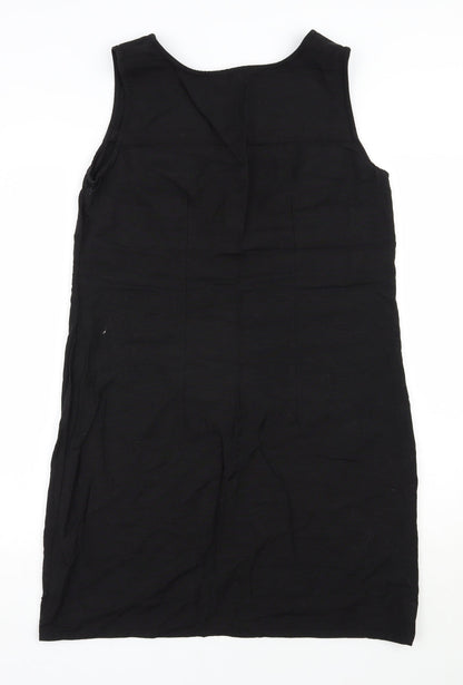 Preloved Capsule Womens Black  Viscose Shift  Size 12  Round Neck Pullover - Back