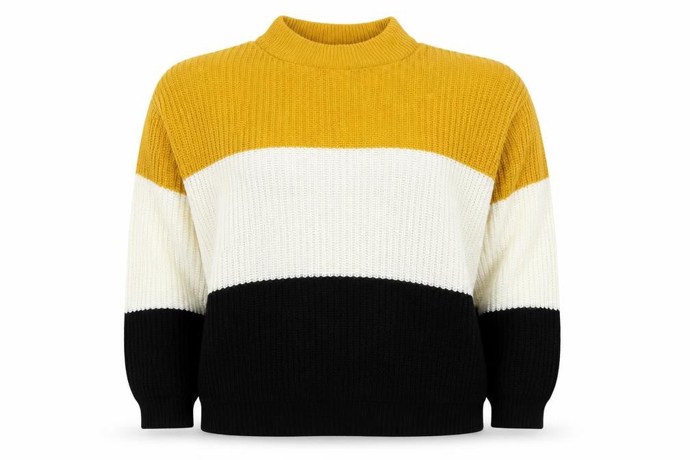 Select Womens Multicoloured High Neck Striped Acrylic Pullover Jumper Size 18