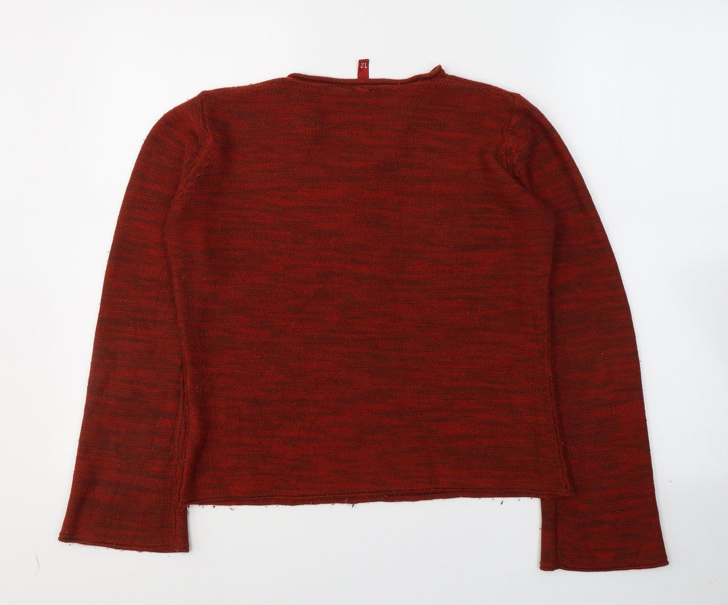 Divided by H&M Womens Red  Acrylic Basic Blouse Size 12 V-Neck