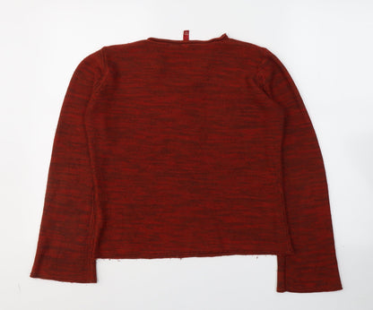 Preloved Divided by H&M Womens Red  Acrylic Basic Blouse Size 12 V-Neck - Back