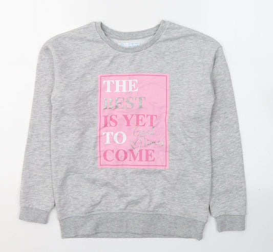 Primark Girls Grey  Cotton Pullover Sweatshirt Size 10-11 Years  Pullover