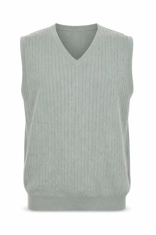 BHS Mens Green V-Neck  Cotton Pullover Jumper Size S