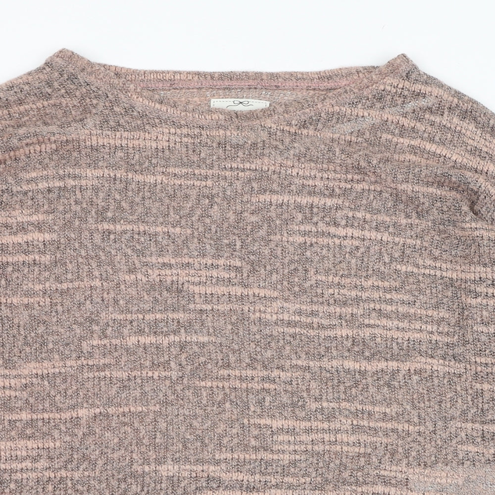 New Look Womens Pink Round Neck  Polyester Pullover Jumper Size 8