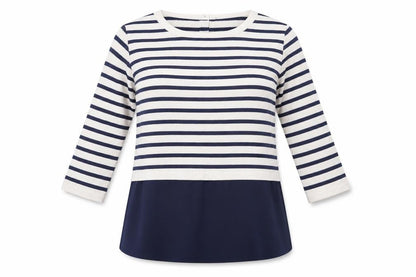 Atmosphere Womens Blue Striped Viscose  Button-Up Size 6 Roll Neck