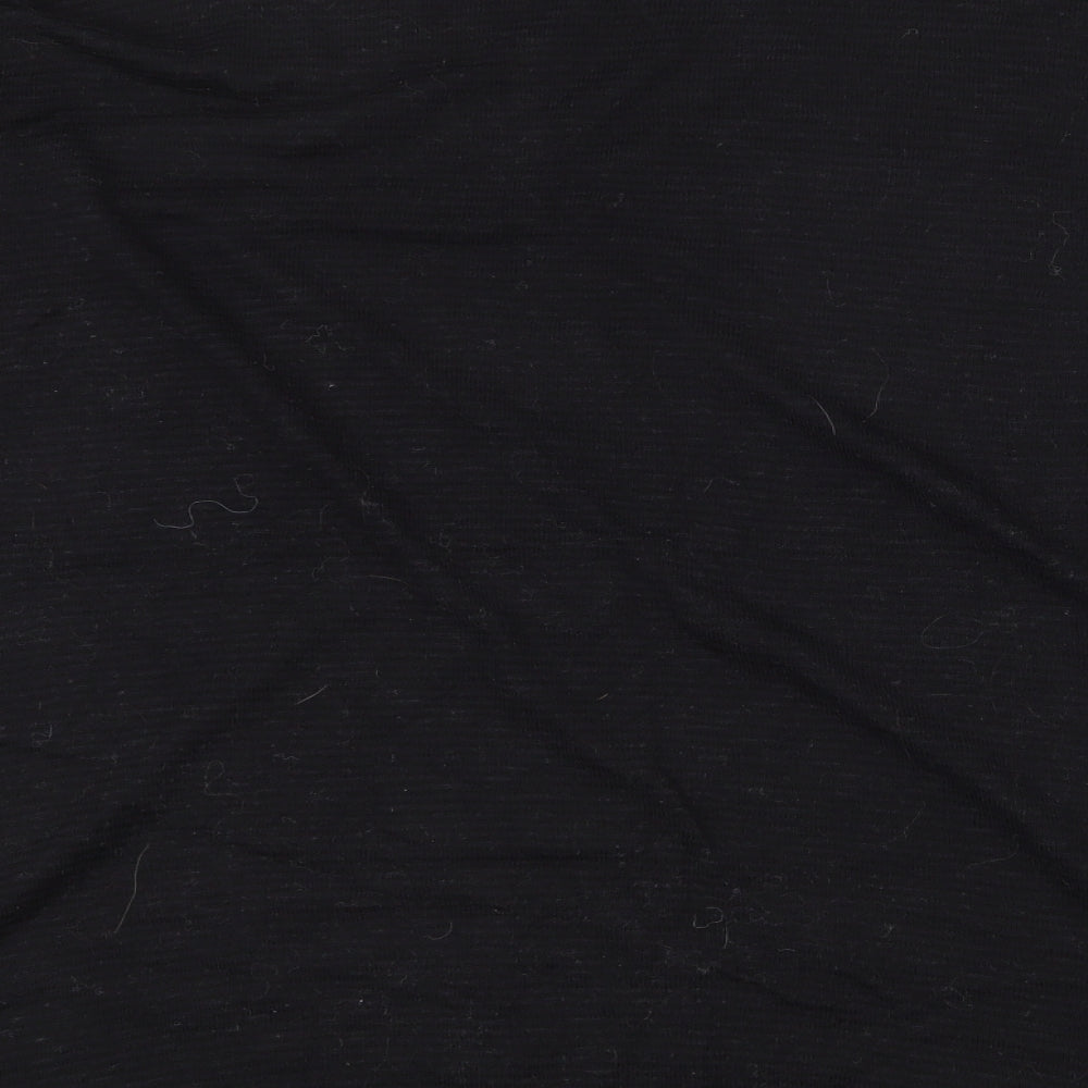 PLanet Womens Black Boat Neck  Acrylic Pullover Jumper Size M