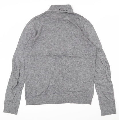 Topman Mens Grey Roll Neck  Polyester Pullover Jumper Size M