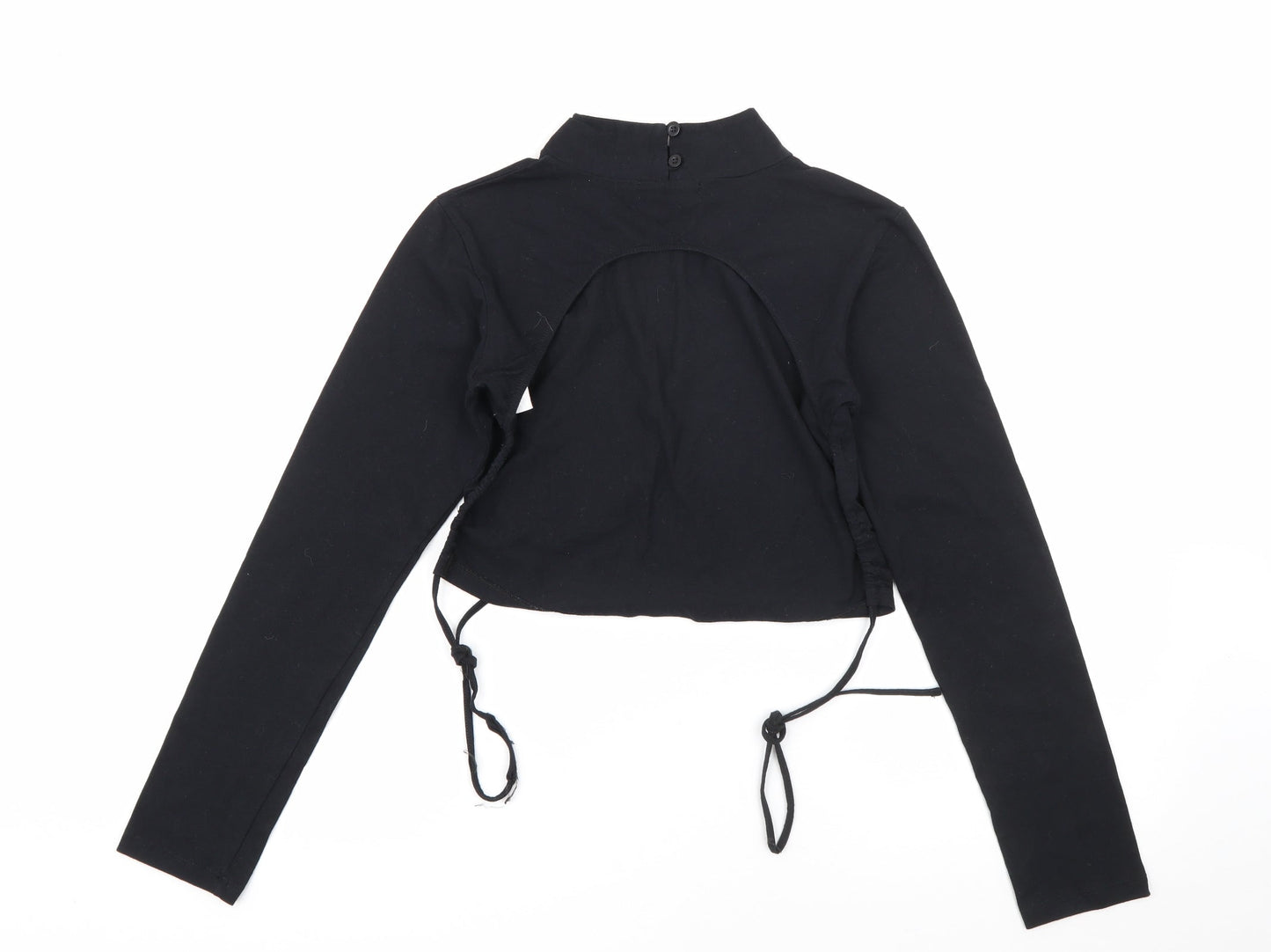 Motel Womens Black High Neck  Cotton Pullover Jumper Size L