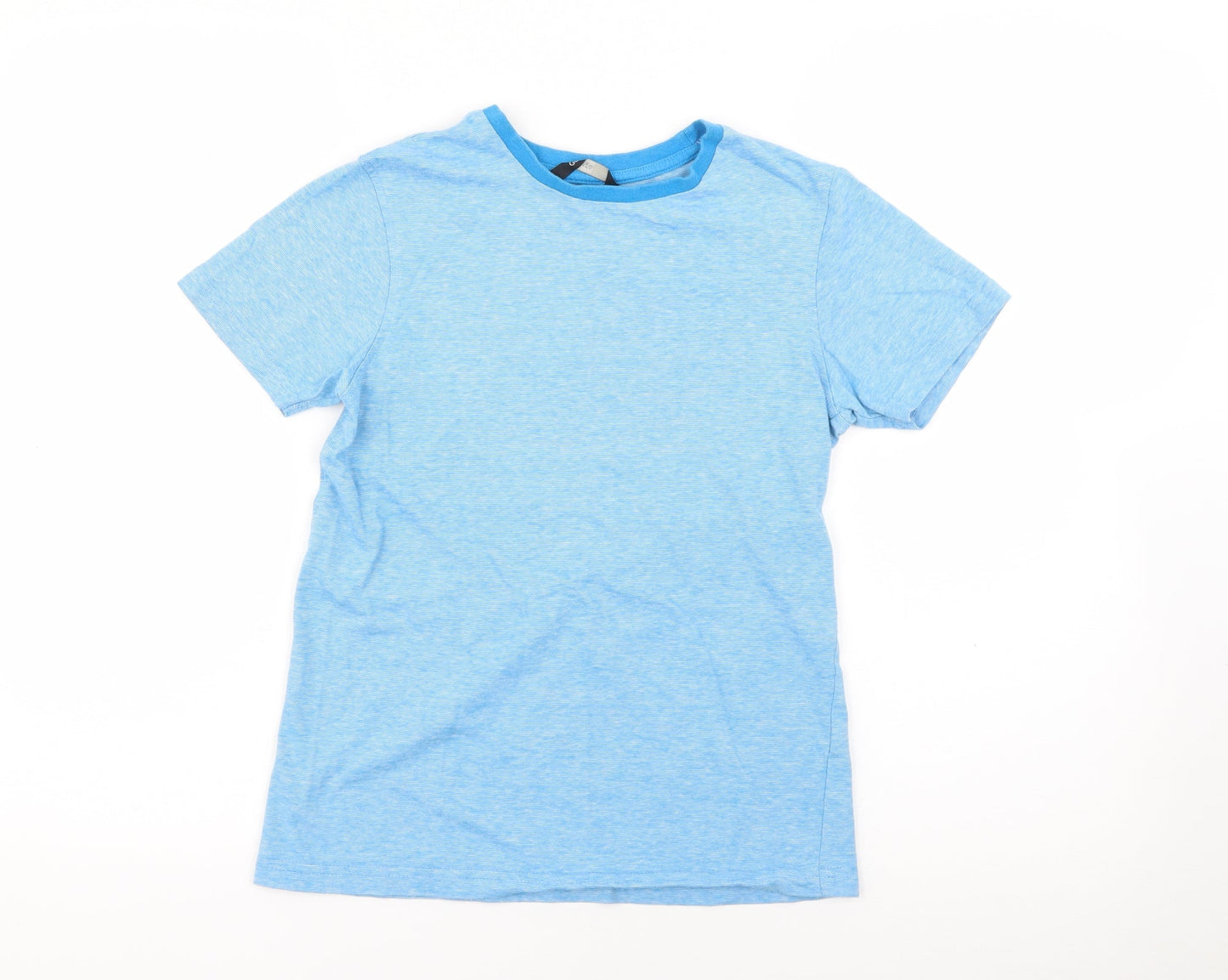 George Boys Blue  Cotton Basic T-Shirt Size 10-11 Years Crew Neck