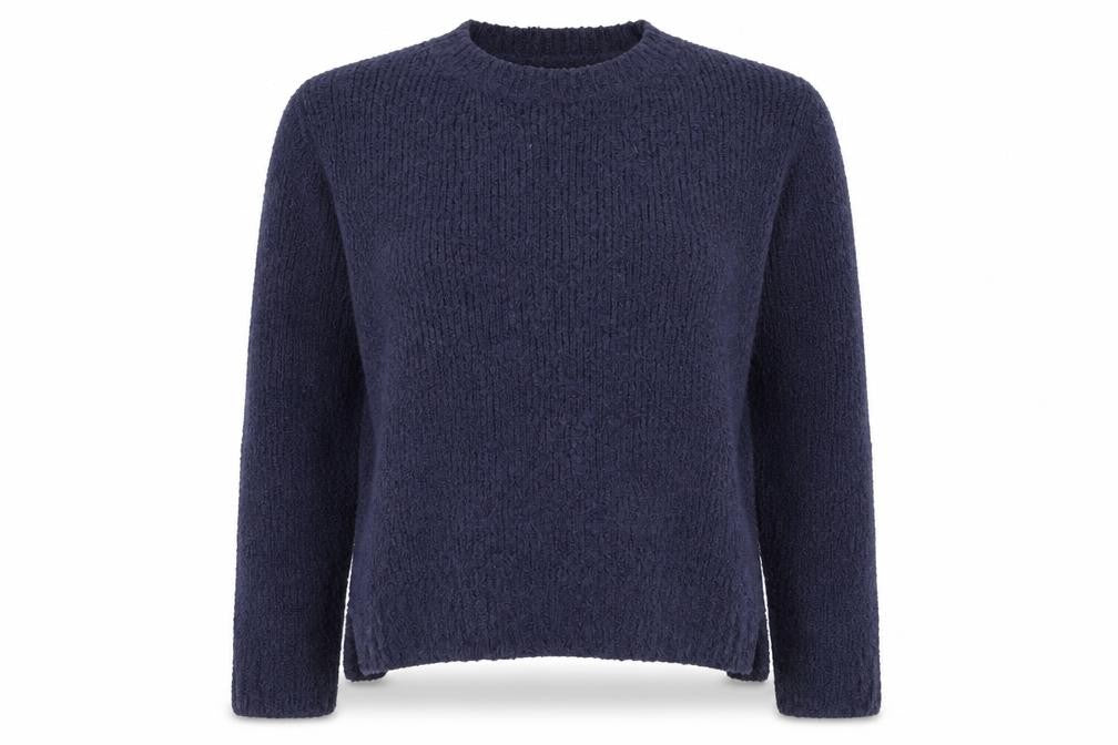 H&M Womens Blue Round Neck  Cotton Pullover Jumper Size S