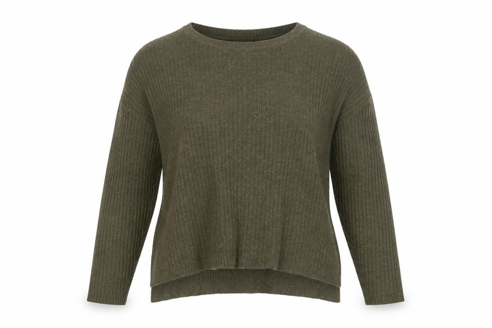 Topshop Womens Green Scoop Neck  Viscose Pullover Jumper Size 12