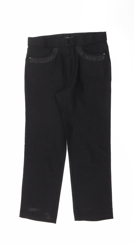 Claudia.c Womens Black  Cotton Jegging Jeans Size 10 L24 in Regular Button