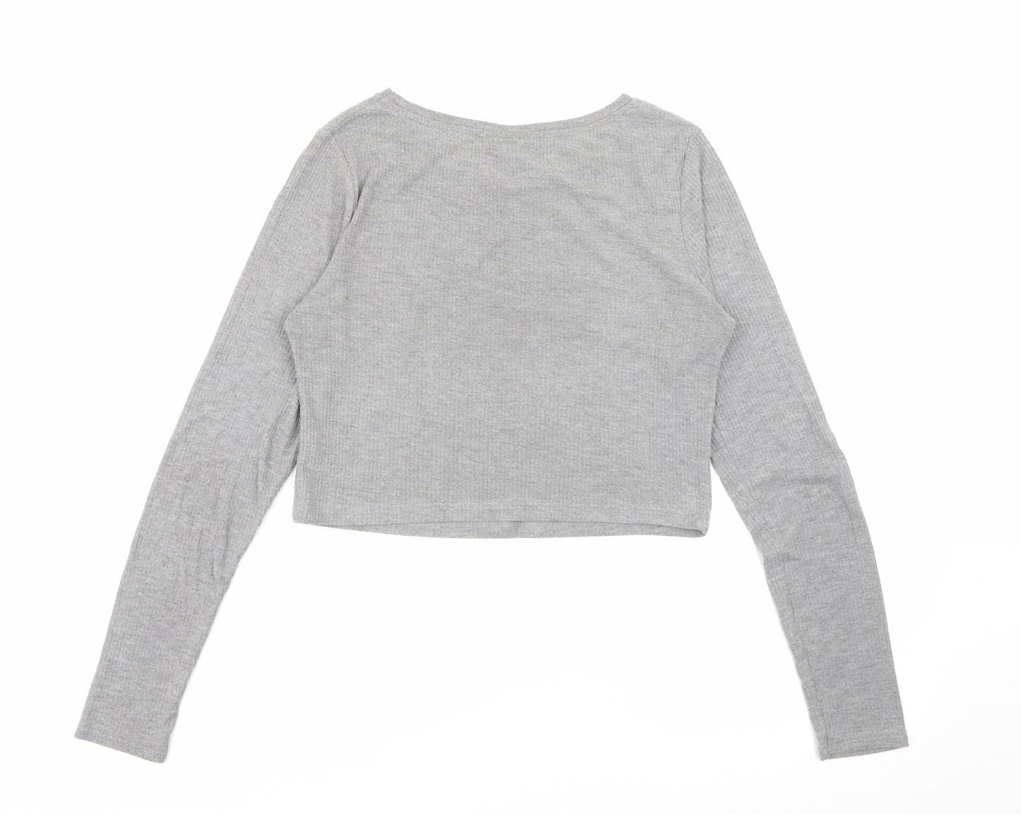 Topshop Womens Grey Scoop Neck  Viscose Pullover Jumper Size 10