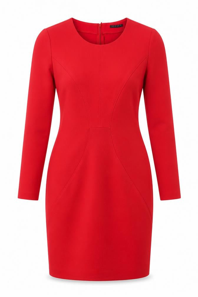 Sisley Womens Red  Polyester Bodycon  Size S  Round Neck Zip