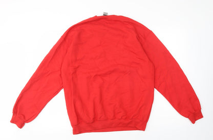 Preloved Gildan Womens Red  Cotton Pullover Sweatshirt Size M  Pullover - Social Disneying - Back