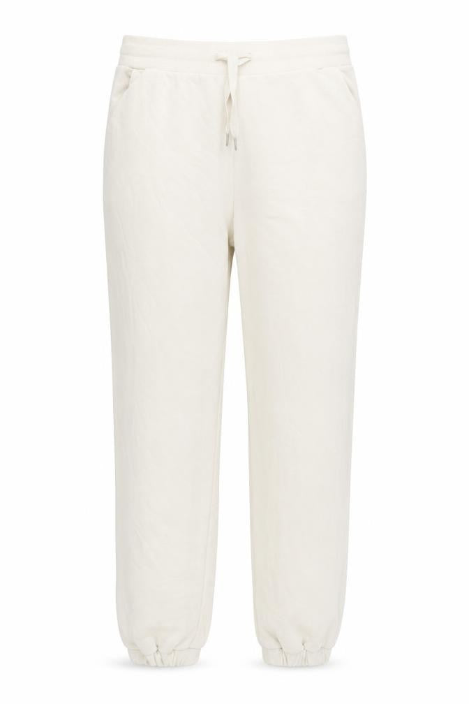 Dunnes Stores Womens Ivory  Polyester Jogger Trousers Size M L32 in Regular Drawstring