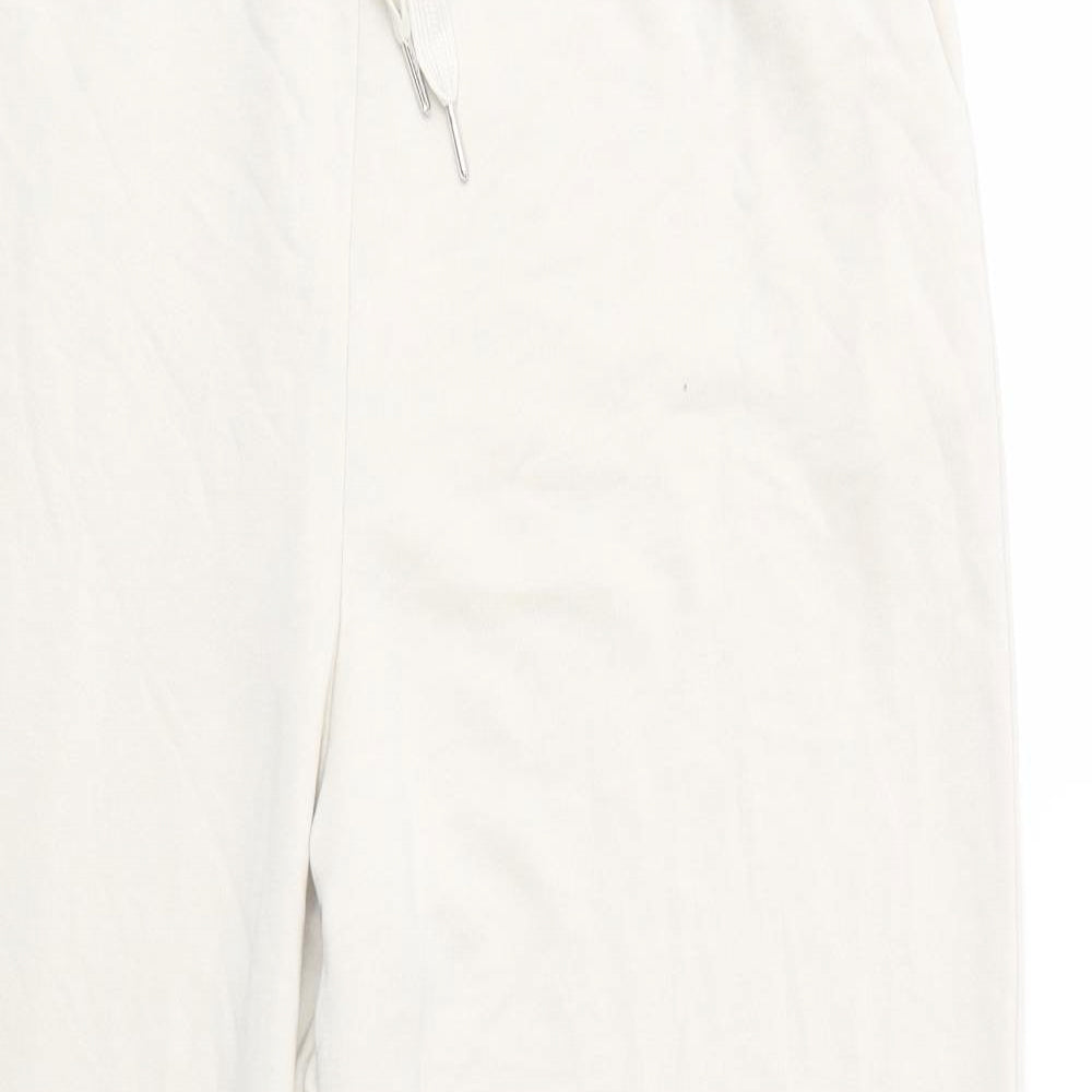 Dunnes Stores Womens Ivory  Polyester Jogger Trousers Size M L32 in Regular Drawstring
