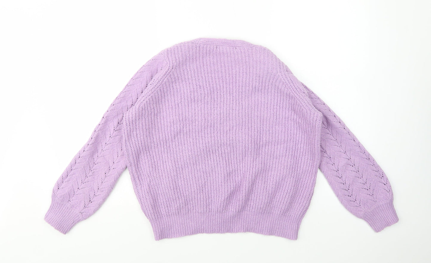 Dunnes Stores Womens Purple V-Neck  Acrylic Pullover Jumper Size S