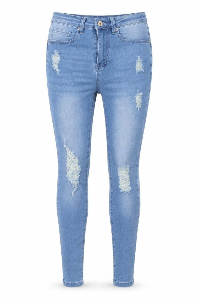 SHEIN Womens Blue  Cotton Skinny Jeans Size XS L30 in Regular Button