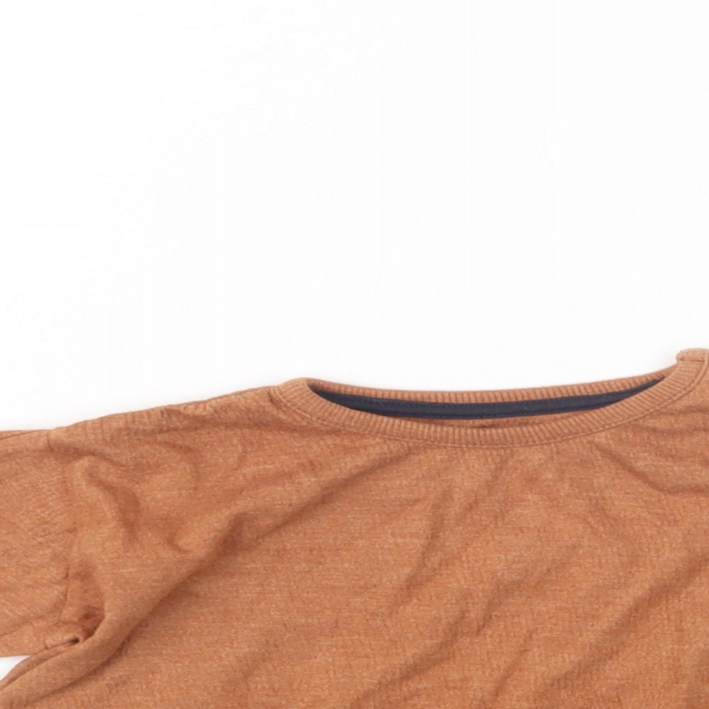 George Baby Brown  Cotton Pullover Blouse Size Newborn Crew Neck Pullover