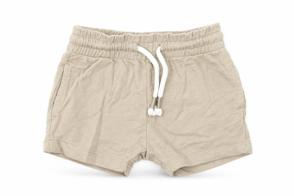 Next Baby Beige  Cotton Cropped Trousers Size 6-9 Months  Drawstring