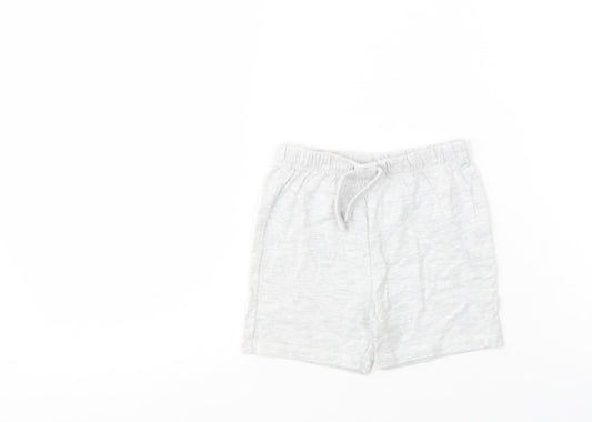 F&F Baby Grey  Cotton Cropped Trousers Size 9-12 Months  Drawstring