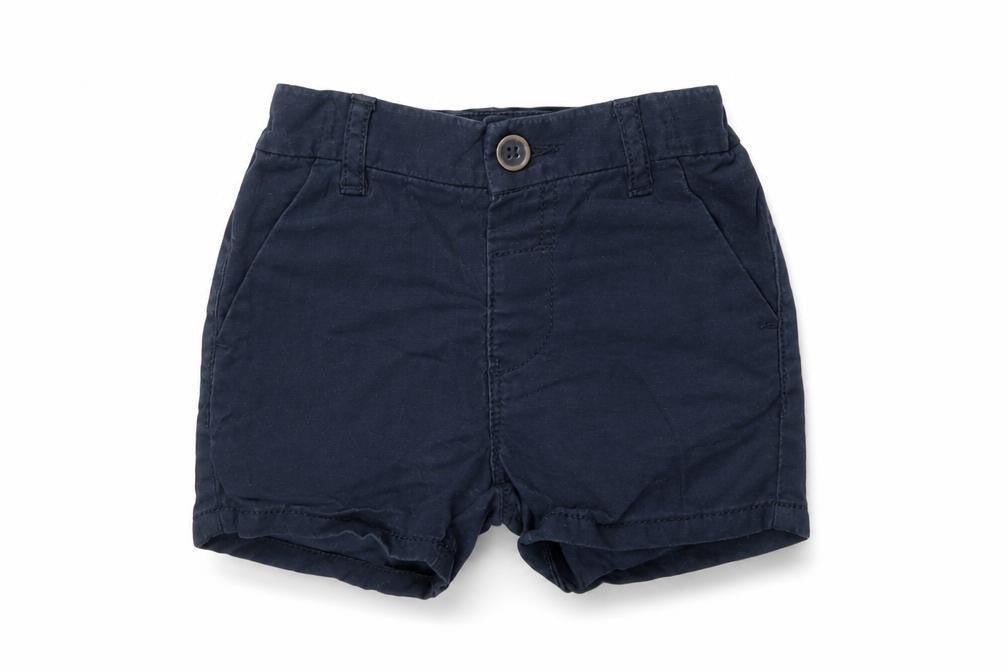 Next Baby Blue  Cotton Cropped Trousers Size 6-9 Months  Button