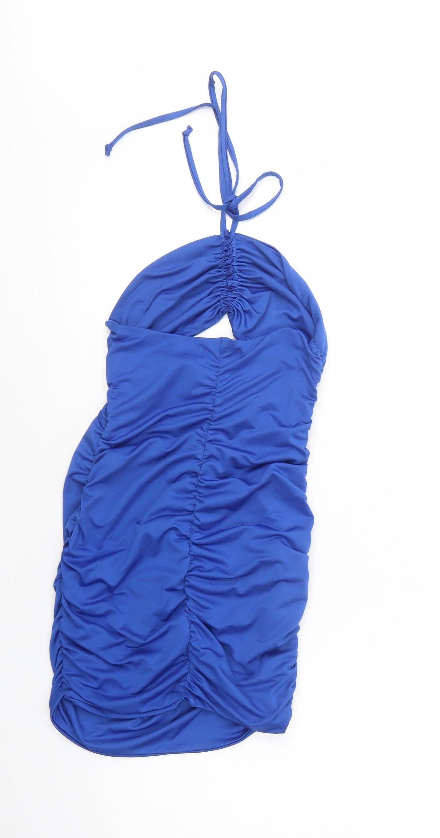 SheIn Womens Blue  Polyester Bodycon  Size S  Halter Tie