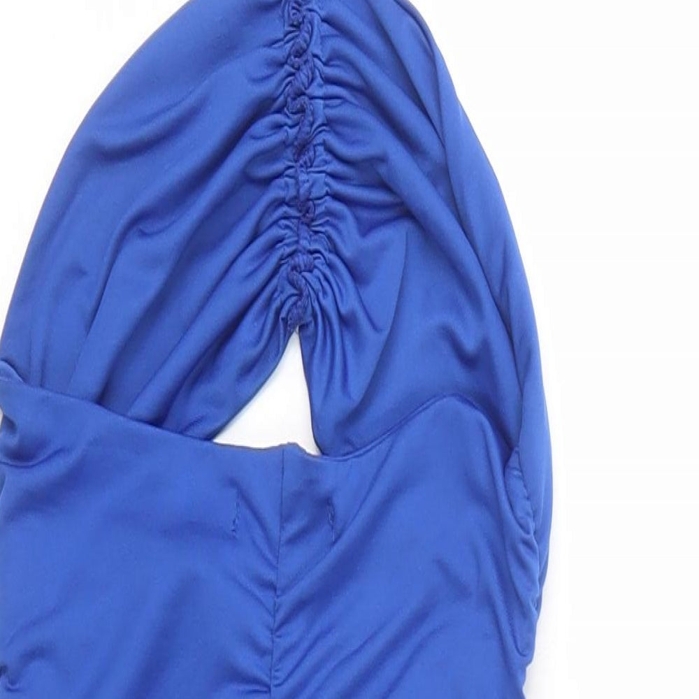 SheIn Womens Blue  Polyester Bodycon  Size S  Halter Tie