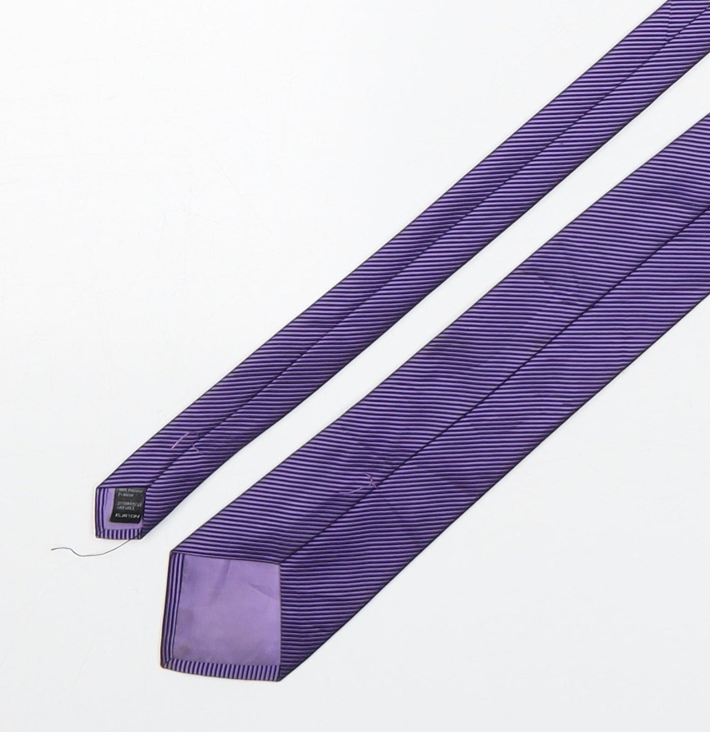 Burton  Mens Purple Striped Polyester Pointed Tie One Size