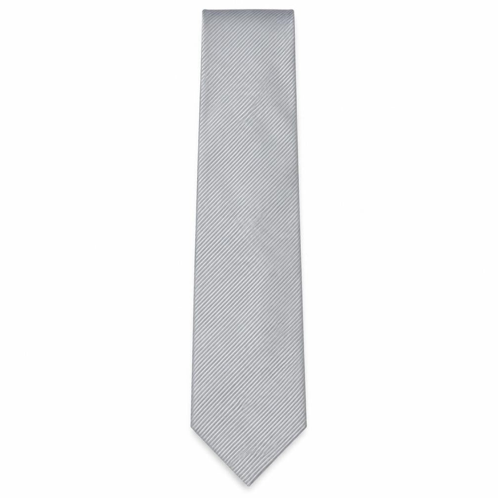 Next Mens Silver Striped Polyester Pointed Tie One Size