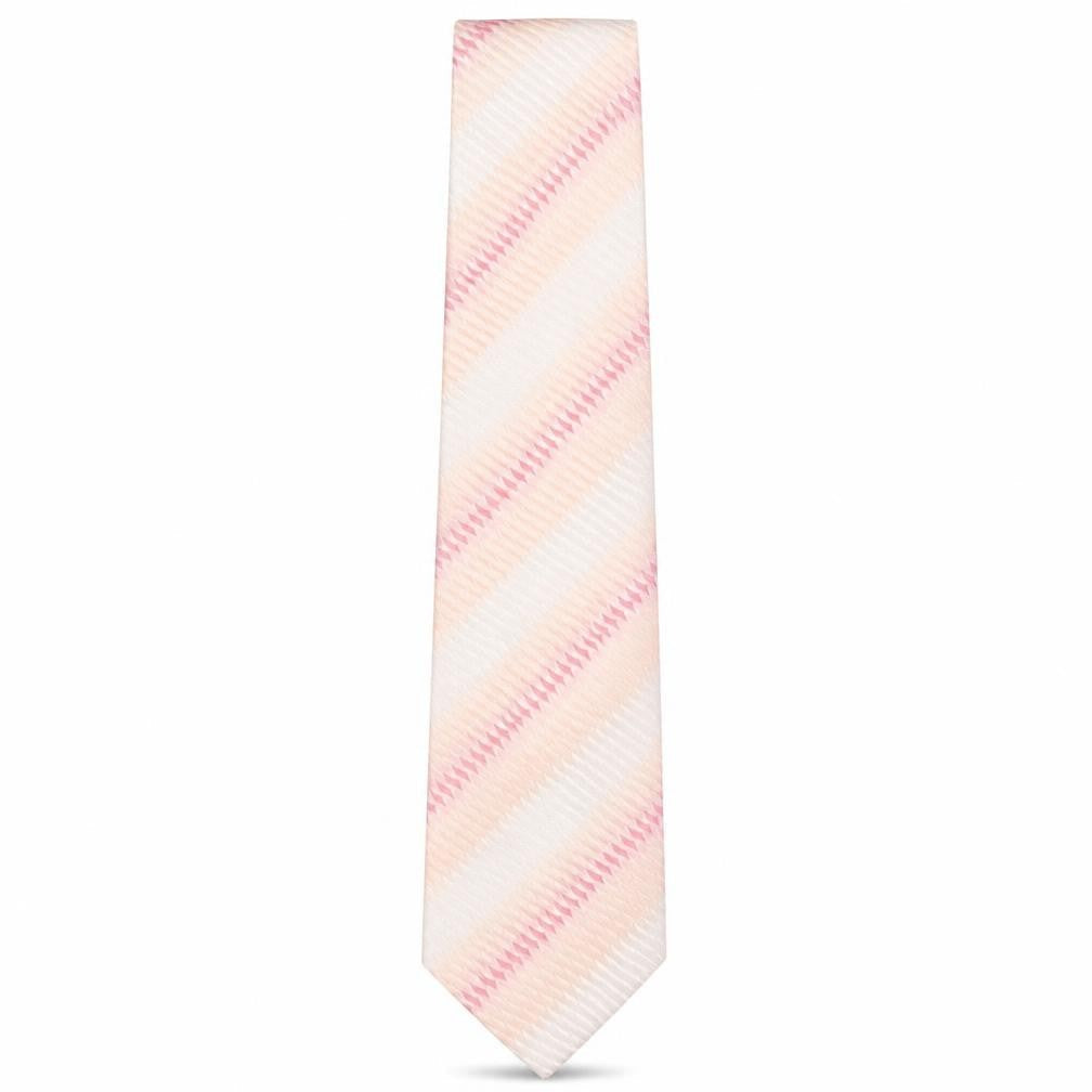 Double TWO Mens Pink Striped Polyester Pointed Tie One Size