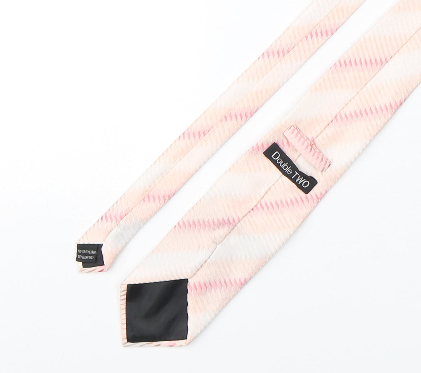 Double TWO Mens Pink Striped Polyester Pointed Tie One Size