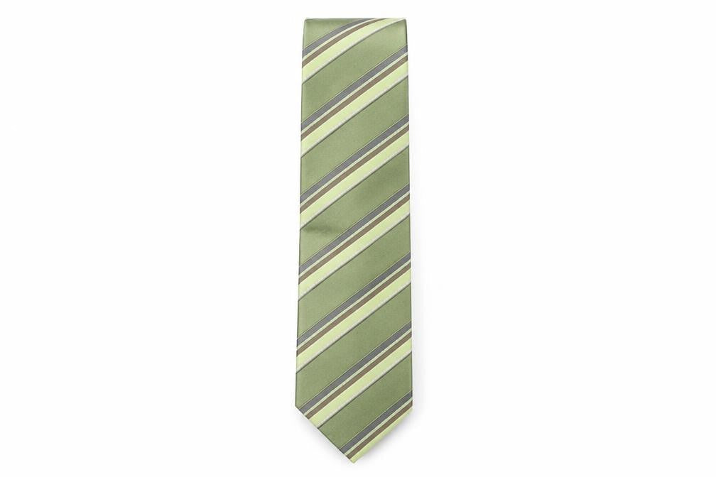 Westbury Mens Green Striped Silk Pointed Tie One Size