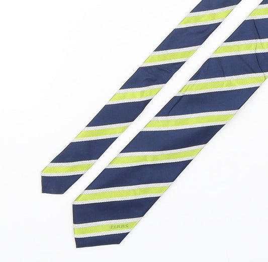 Class  Mens Multicoloured Striped Silk Pointed Tie One Size