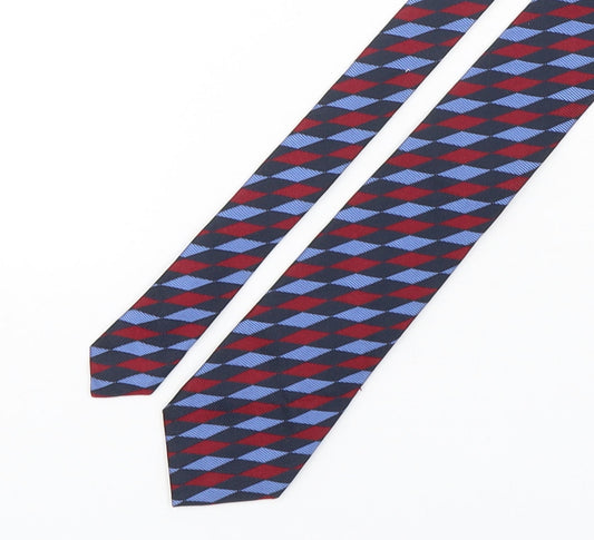 Preworn Mens Multicoloured Geometric Silk Pointed Tie One Size